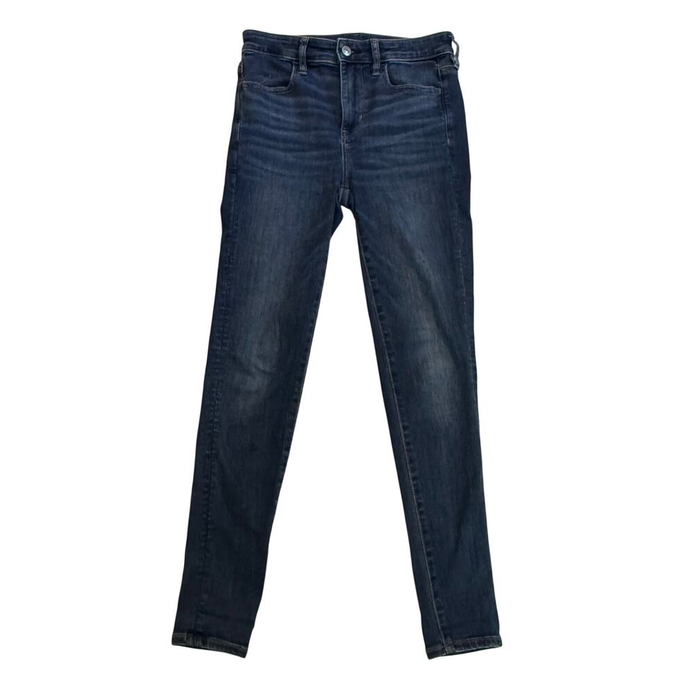 American Eagle High Waisted Dark Wash Skinny Jeans Stretch Denim Mall Y2K 2S